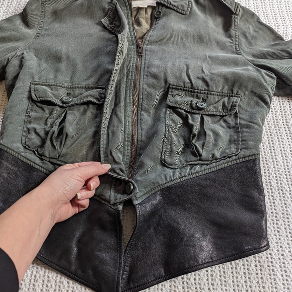 Dakota Collective Women's Jacket Green Women's Medium Button Front Shell Tencel - Picture 10 of 10